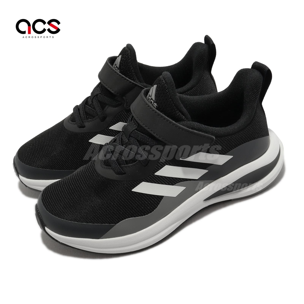 adidas 童鞋 FortaRun EL K 慢跑鞋 黑 白 中大童 魔鬼氈 緩震 透氣 運動鞋 愛迪達 GZ1824