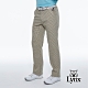 【Lynx Golf】男款日本進口布料彈性舒適細格紋路口袋配色針織帶平口休閒長褲-黃格 product thumbnail 2