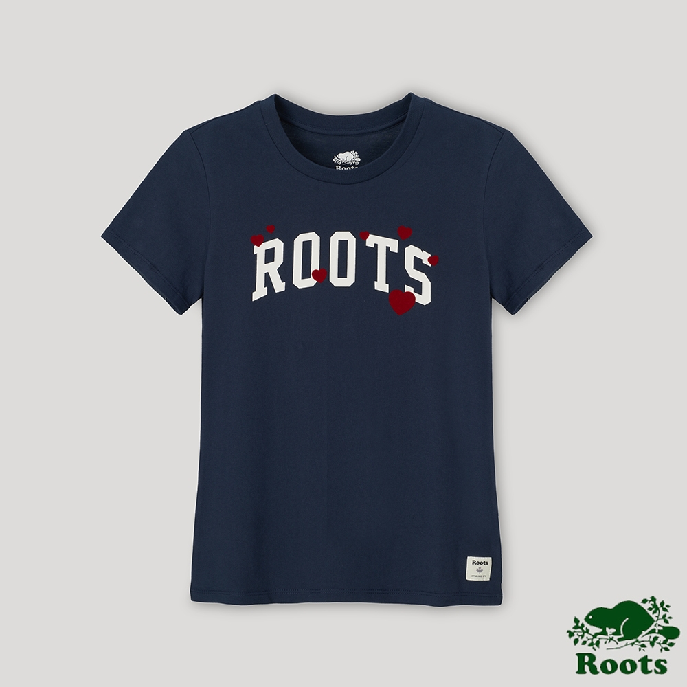 Roots 女裝- 濃情蜜意系列 愛ROOTS短袖T恤-藍色