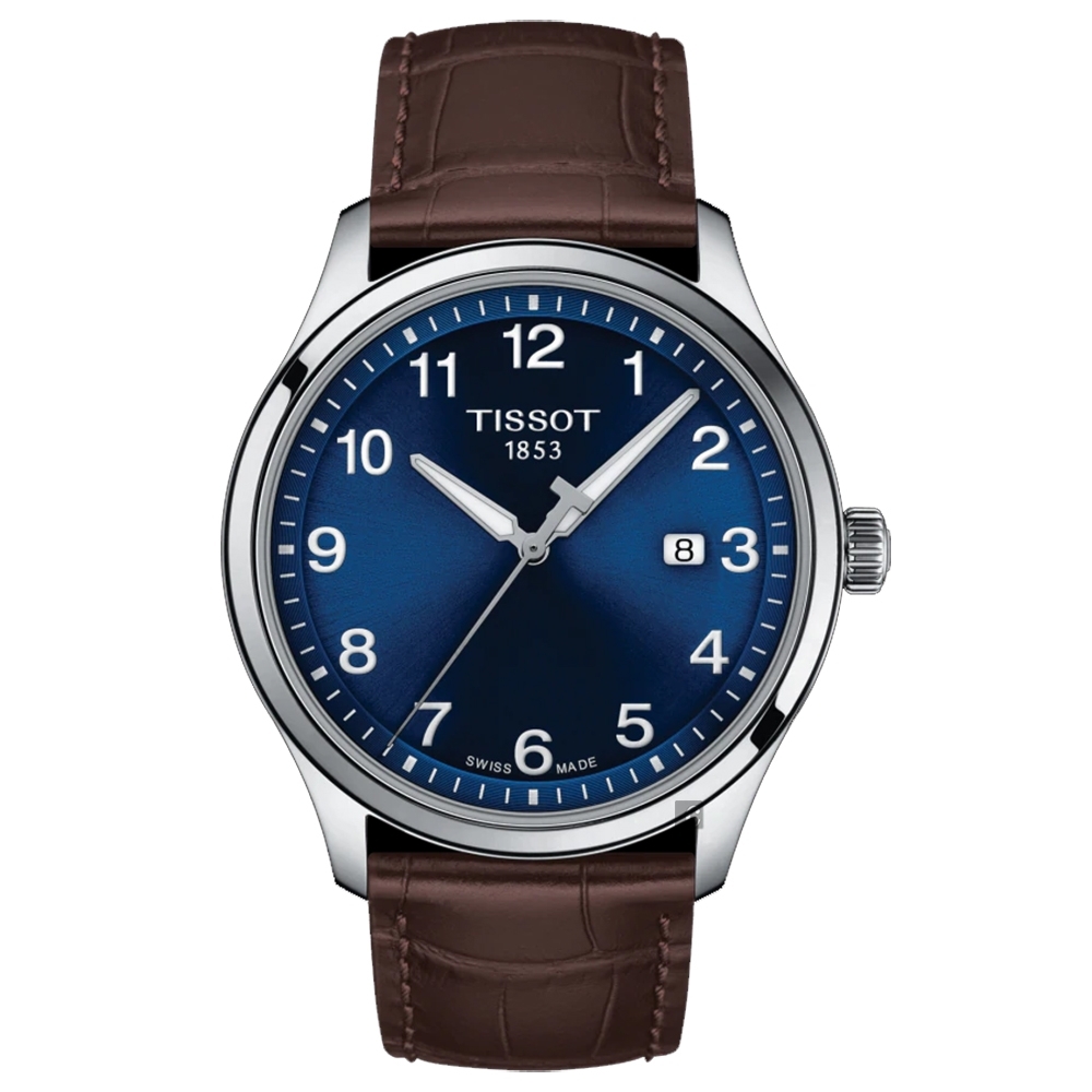 TISSOT 天梭 官方授權 紳士XL經典石英手錶-藍x咖啡/41mm T1164101604700