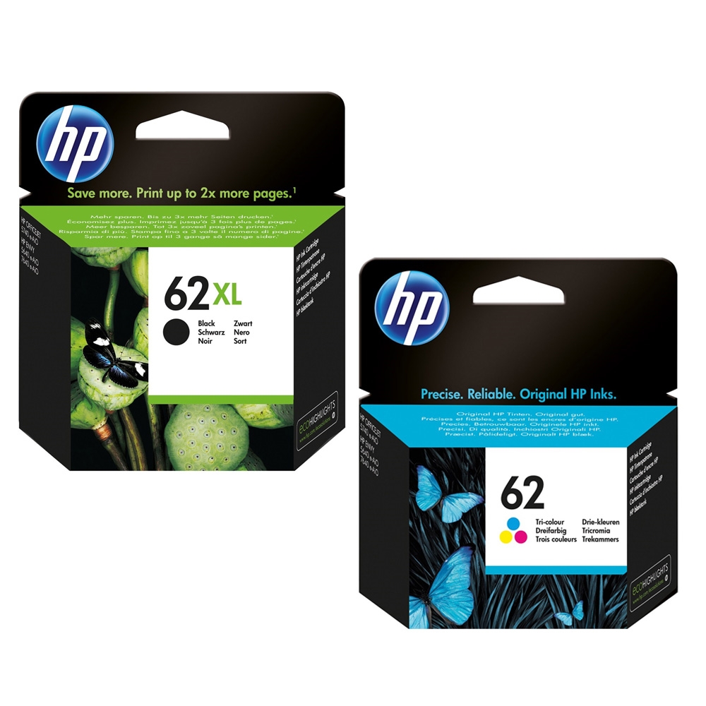 HP 62XL/C2P05AA 黑色 高容量 + NO.62/C2P06AA 彩色 原廠墨水匣 適用HP OJ200/OJ250/envy 5540/5640/7640/OJ5740