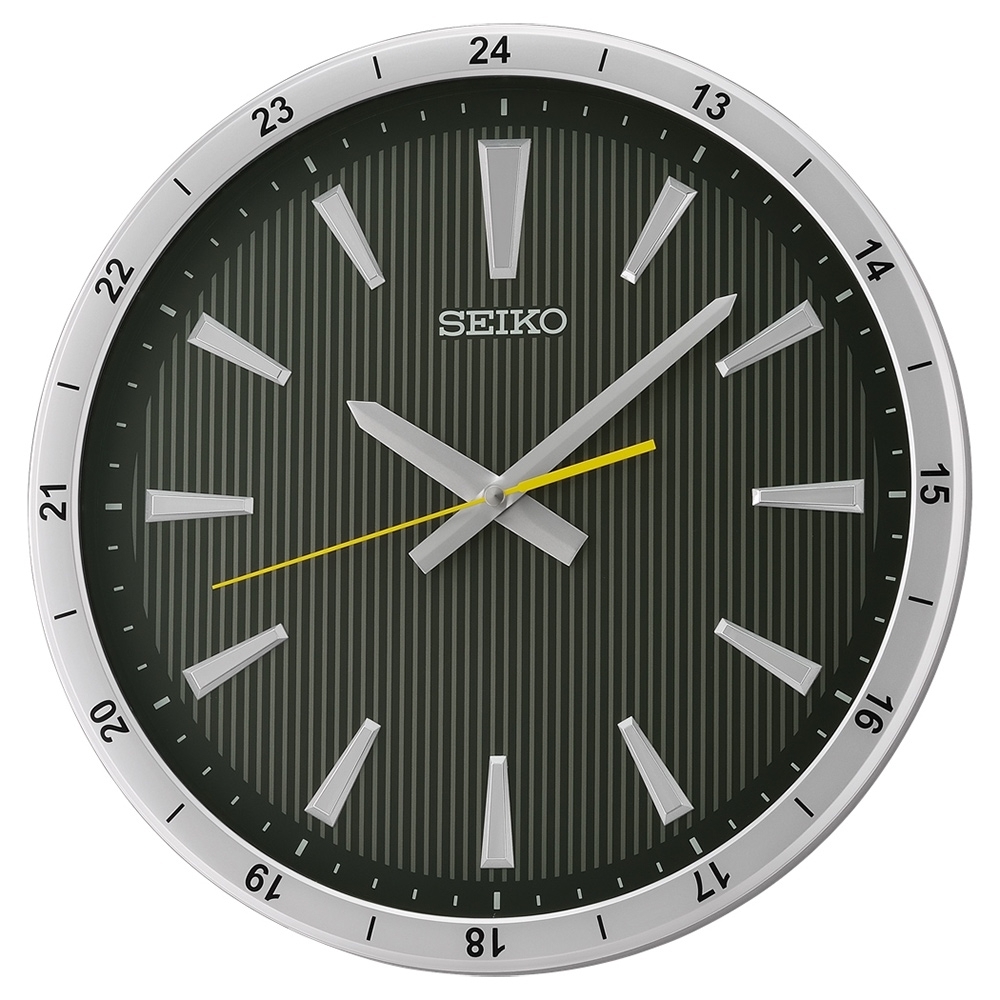 SEIKO 日本精工 立體時標 滑動式秒針 靜音掛鐘(QXA802S)35cm