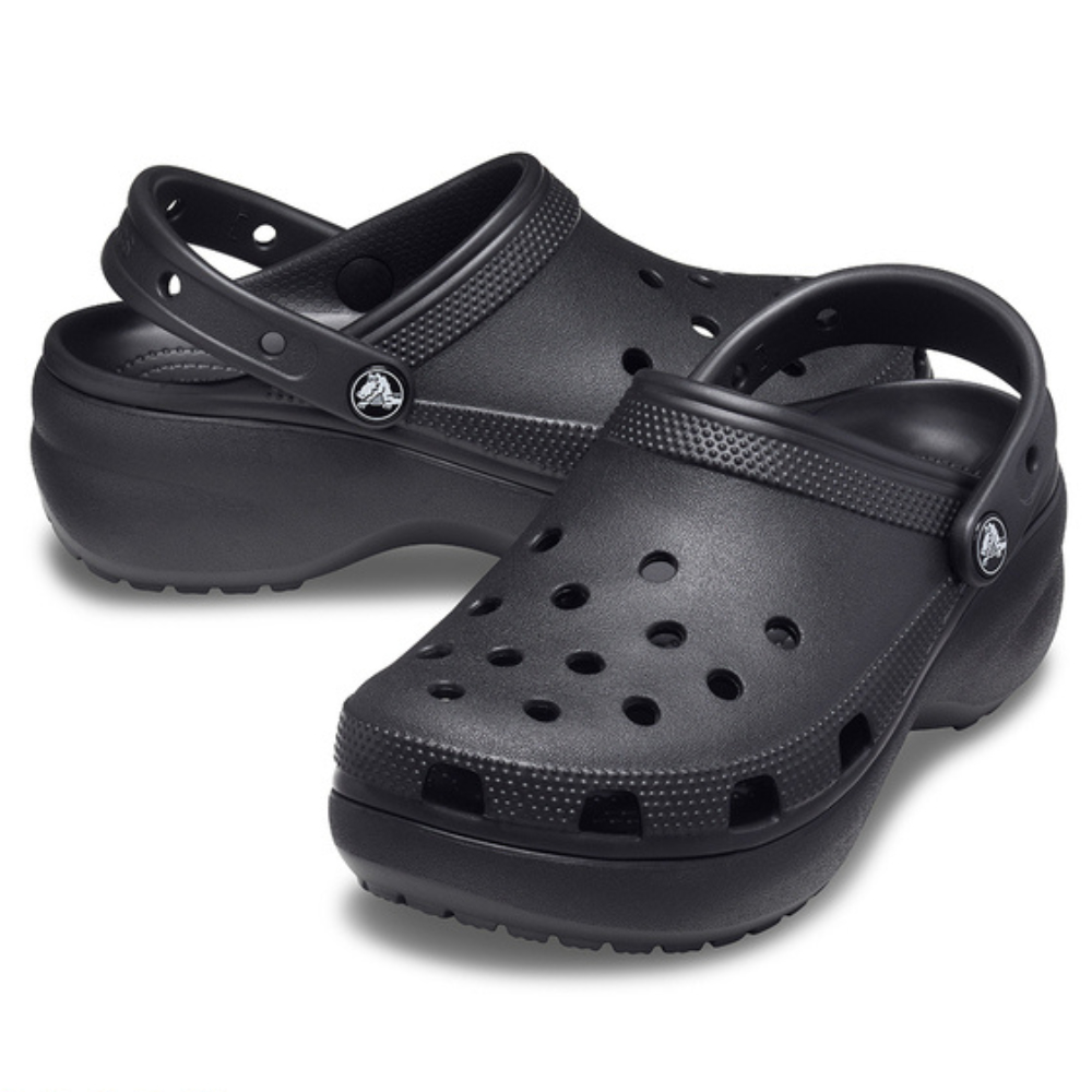 Crocs 卡駱馳  女鞋 雲朵洞洞鞋 經典厚底克駱格 黑色 206750-001