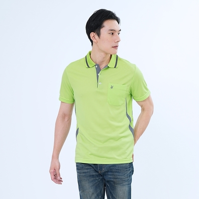 【遊遍天下】MIT台灣製男款吸濕排汗抗UV機能POLO衫S157果綠