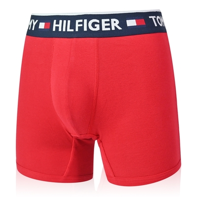 Tommy Hilfiger Bold Cotton 男內褲 棉質高彈性合身平口褲/Tommy四角褲-藍帶紅