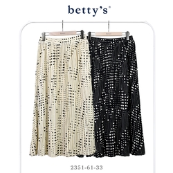 betty’s貝蒂思　腰鬆緊大小點點百褶雪紡長裙(共二色)