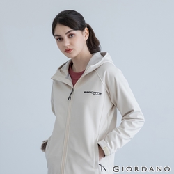 GIORDANO 女裝高機能胸前刺繡連帽外套 - 10 樺木卡其