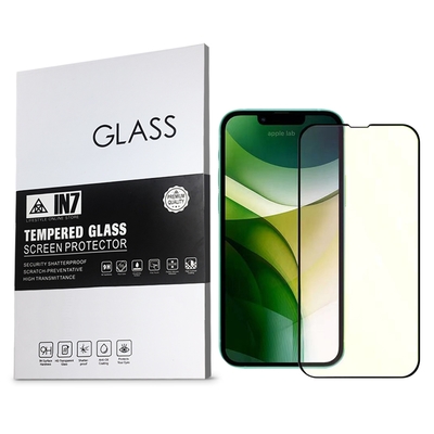 IN7 iPhone 13 mini (5.4吋) 抗藍光3D滿版9H鋼化玻璃保護貼 疏油疏水 鋼化膜-黑色
