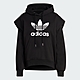 adidas 上衣 女款 長袖上衣 帽T 運動 三葉草 亞規 TREFOIL HOODIE 黑 IC5576 product thumbnail 1