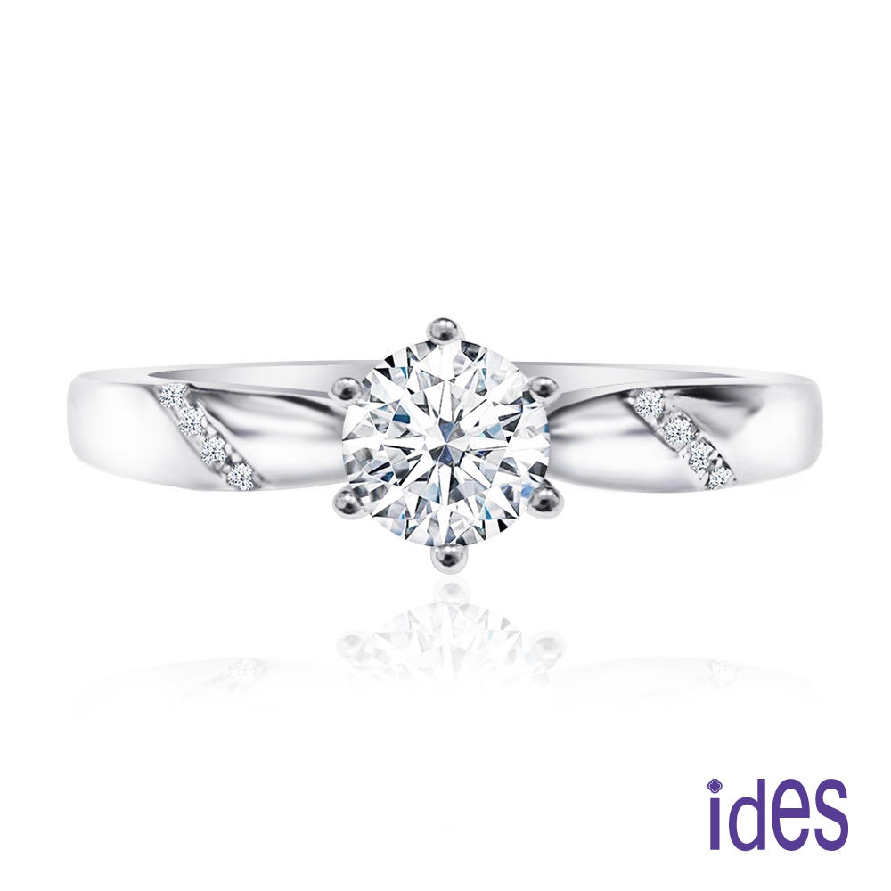 ides愛蒂思 日系設計款50分F/VS1頂級3EX車工鑽石戒指結婚戒/知性六爪