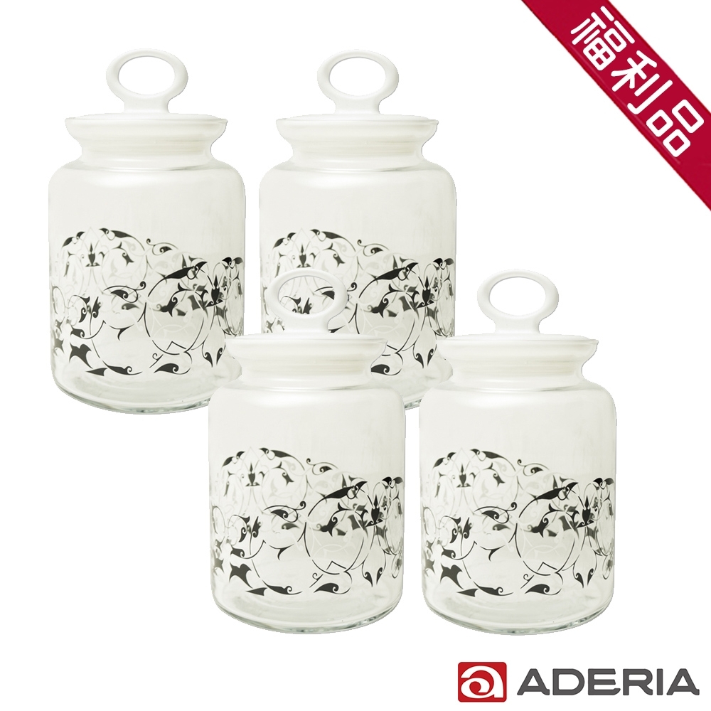 (福利品)ADERIA 日本進口拉環密封玻璃罐1500ML-4入組