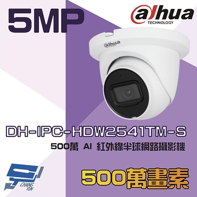 昌運監視器 大華 DH-IPC-HDW2541TM-S 500萬 AI 紅外線半球網路攝影機 內建麥克風