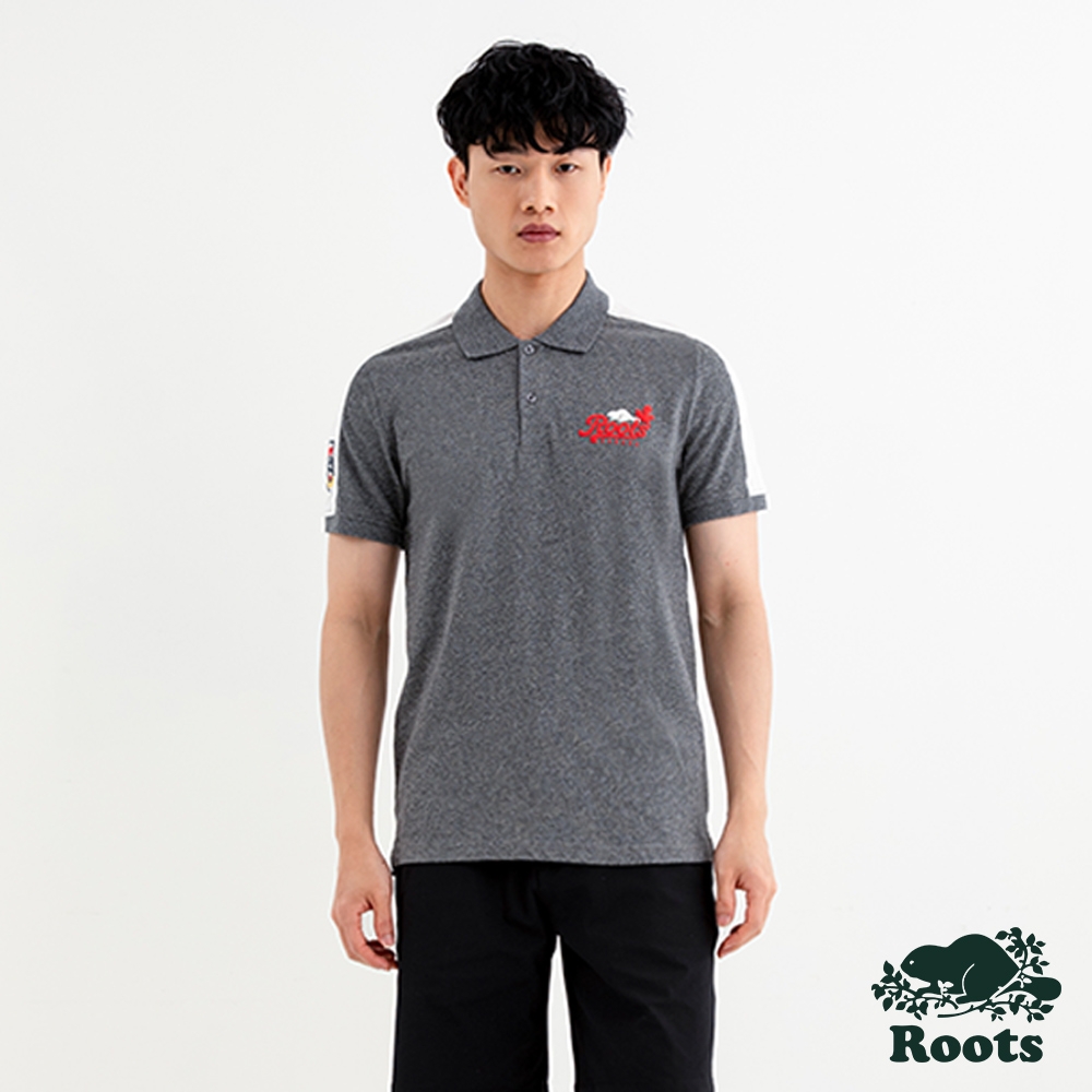 Roots 男裝- CANADA BEAVER短袖POLO衫-灰色