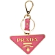 PRADA Saffiano Toys 三角徽標金字防刮牛皮鑰匙圈(粉桃色) product thumbnail 1