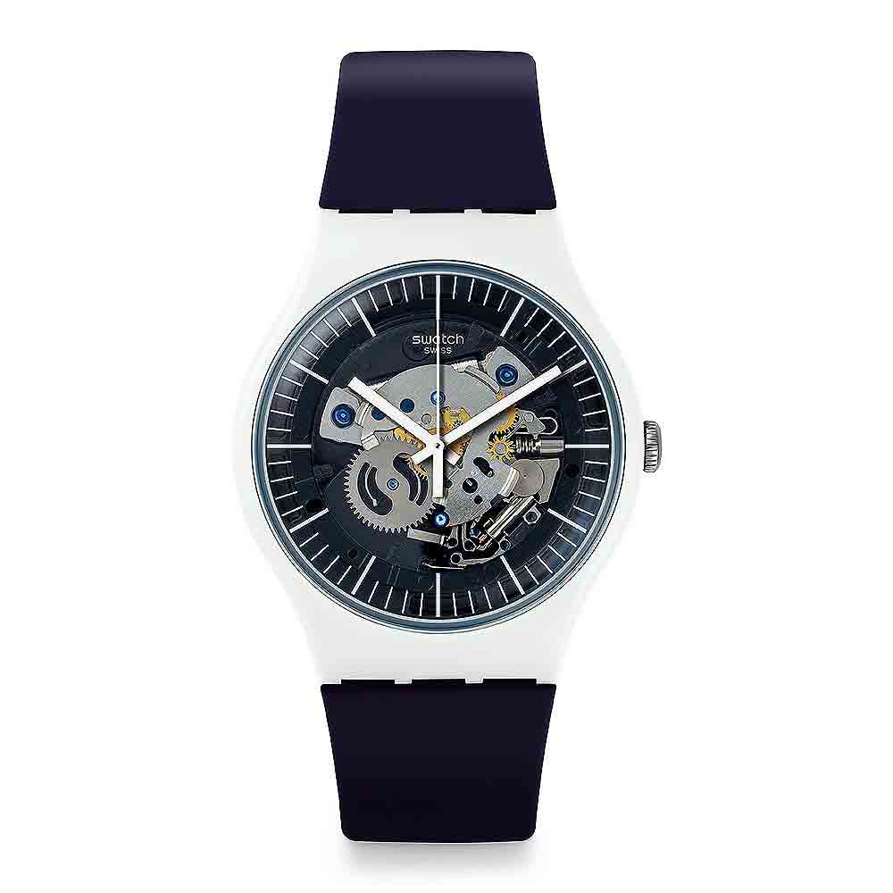 Swatch THINK FUN系列 SILIBLUE 透明藍鏡手錶