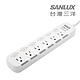 SANLUX台灣三洋防塵蓋轉接延長電源線3孔6座6切1.8M(SYPW-W366DA) product thumbnail 1