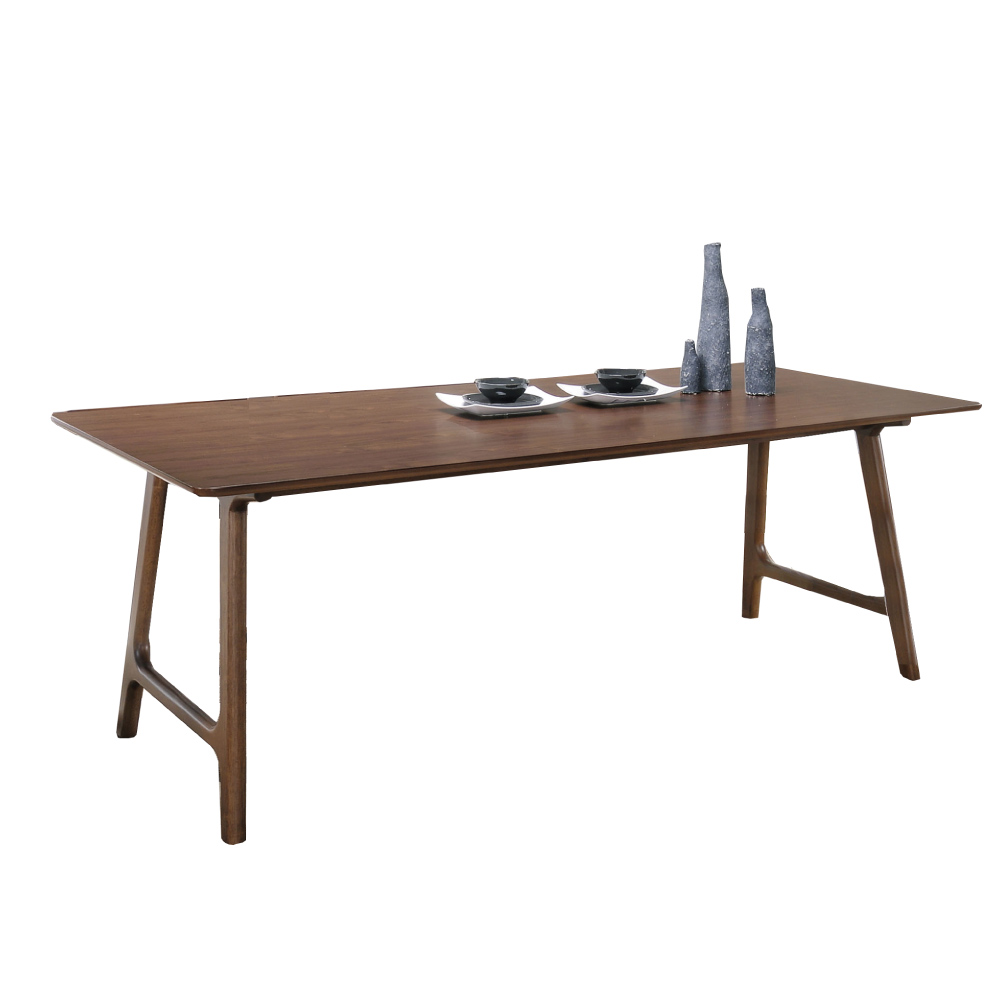 品家居 莉亞特6尺橡膠木實木餐桌-180x90x75cm免組