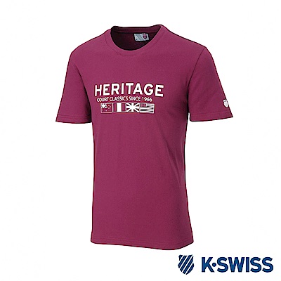 K-SWISS Heritage Flag Tee印花短袖T恤-男-酒紅