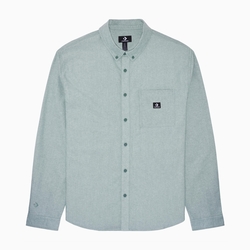 CONVERSE OXFORD SHIRT 長袖襯衫 男 藍綠色-10026002-A02