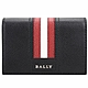 BALLY TYKE.LT 紅白條紋防刮牛皮證件夾/卡片夾(黑色) product thumbnail 1