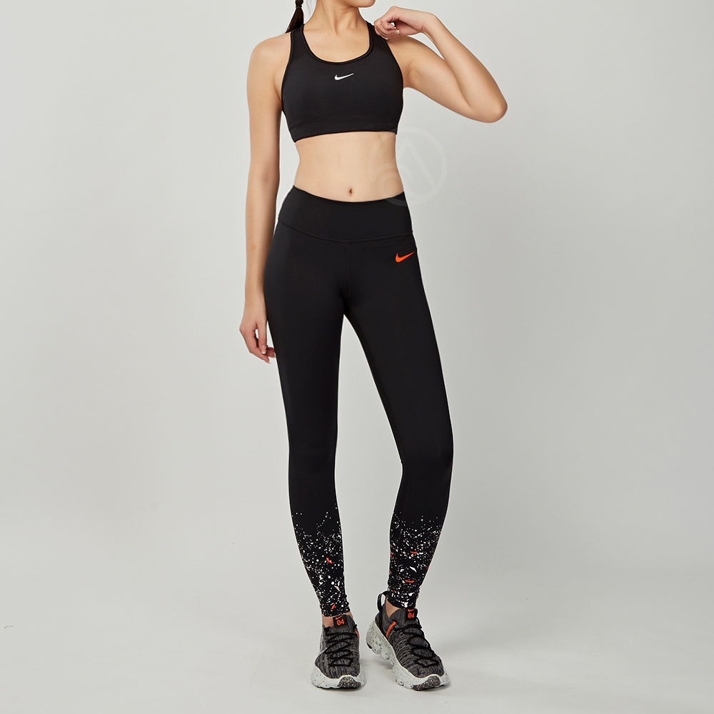 Nike AS SWOOSH BRA PAD 女款黑色中度支撐韻律瑜珈慢跑訓練運動內衣BV3637-010, NIKE