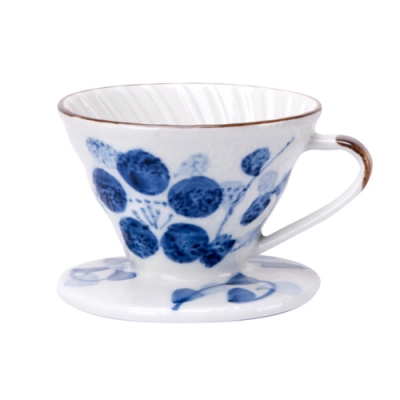Tiamo V01日式手繪陶瓷咖啡濾器-蘭藤花(HG5548E)