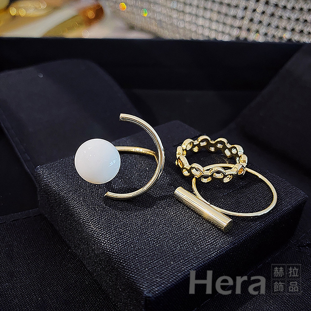 【Hera 赫拉】理智派生活同款珍珠套裝關節戒三件組  H11008136