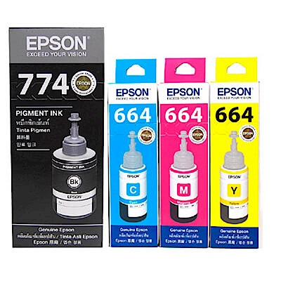 EPSON T774100+T664200~T664400原廠墨水(四色一組)