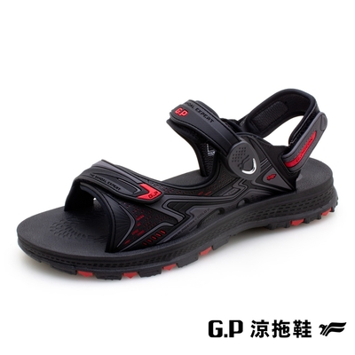 G.P【NewType】柔軟耐用涼拖鞋(G2386-14)黑紅(SIZE:37-45)GP 涼鞋 戶外 阿亮 卜學亮