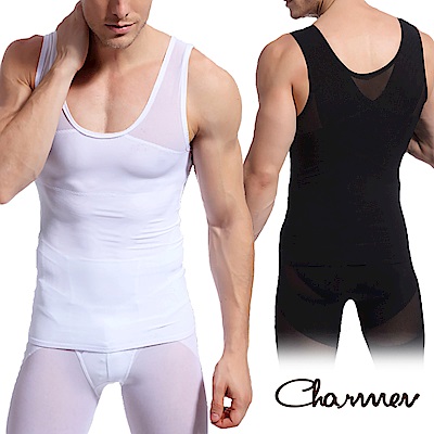 Charmen高機能強塑腰腹版背心 男性塑身衣 2件組