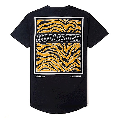 海鷗 Hollister HCO 經典文字印刷圖樣設計短袖T恤-黑色