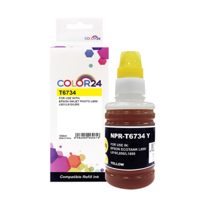 Color24 for Epson T673400/100ml 黃色相容連供墨水