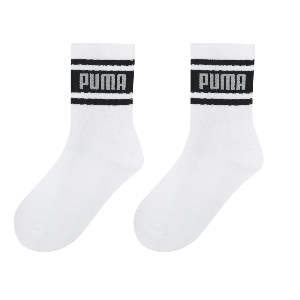 Puma 襪子 Fashion Crew Socks 男女款 白 黑 休閒 中筒襪 長襪 台灣製 BB140302