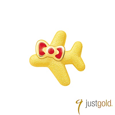 鎮金店Just Gold Hello Kitty 旅行家純金系列 黃金單耳耳環-飛機