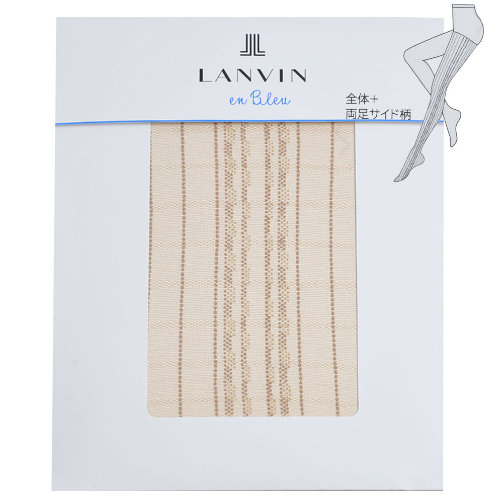 LANVIN en bleu 經典銀蔥方格圖騰花紋襪(膚色)