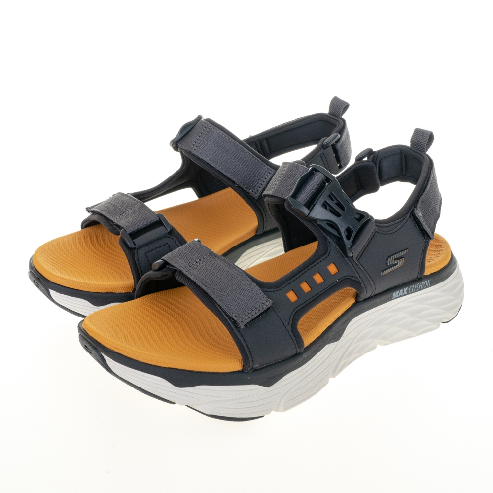 SKECHERS 健走鞋 男健走系列 涼拖鞋 MAX CUSHIONING SANDAL - 229066BLK