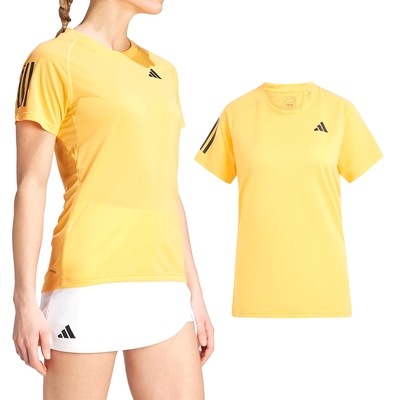 Adidas CLUB TEE 女款 黃色 運動 休閒 短袖上衣 IT6578