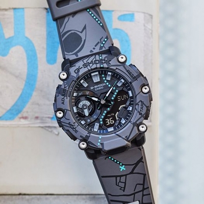 CASIO 卡西歐G-SHOCK 澀谷尋寶街頭復古風雙顯錶GA-2200SBY-8A