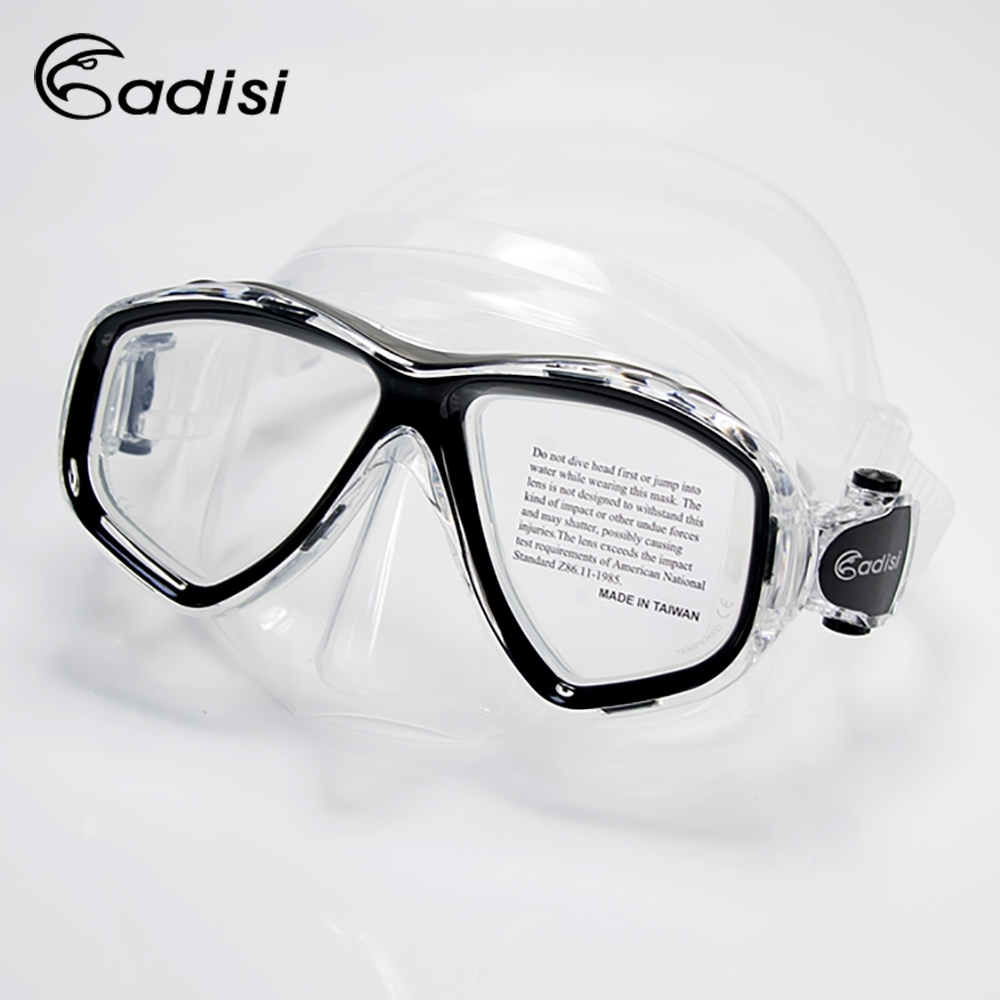 ADISI WM21 雙眼面鏡 透明/黑色框(蛙鏡、浮潛、潛水、戲水、泳鏡、潛水面鏡)