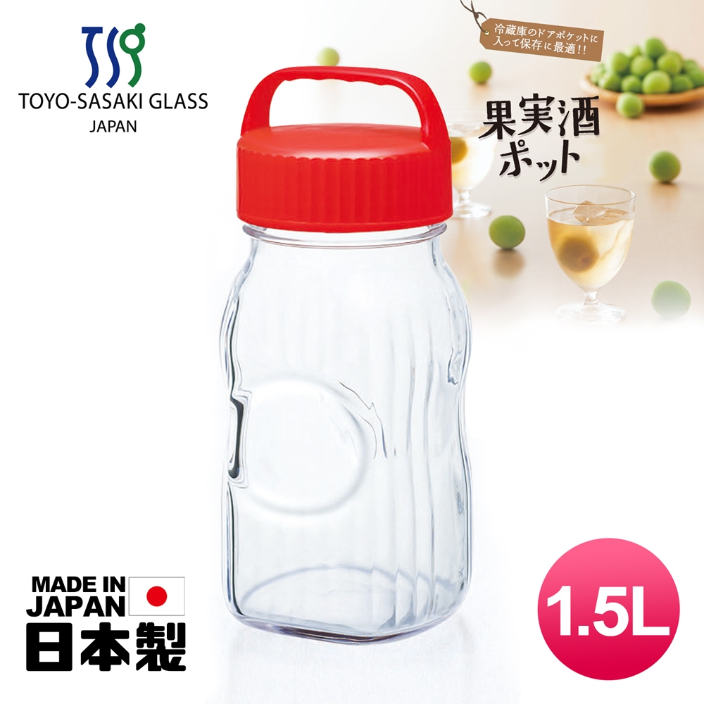 【TOYO-SASAKI GLASS東洋佐佐木】日本製玻璃梅酒瓶1.5L (77860-R)醃漬瓶/保存罐/釀酒瓶/果實瓶