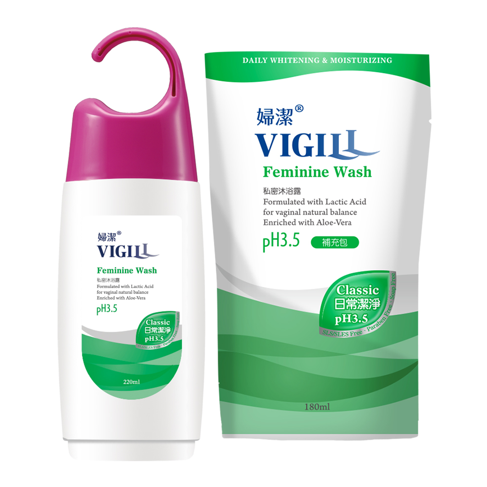 VIGILL婦潔 日常潔淨 私密守護補充組(日常潔淨220ml/瓶 +補充包180ml)