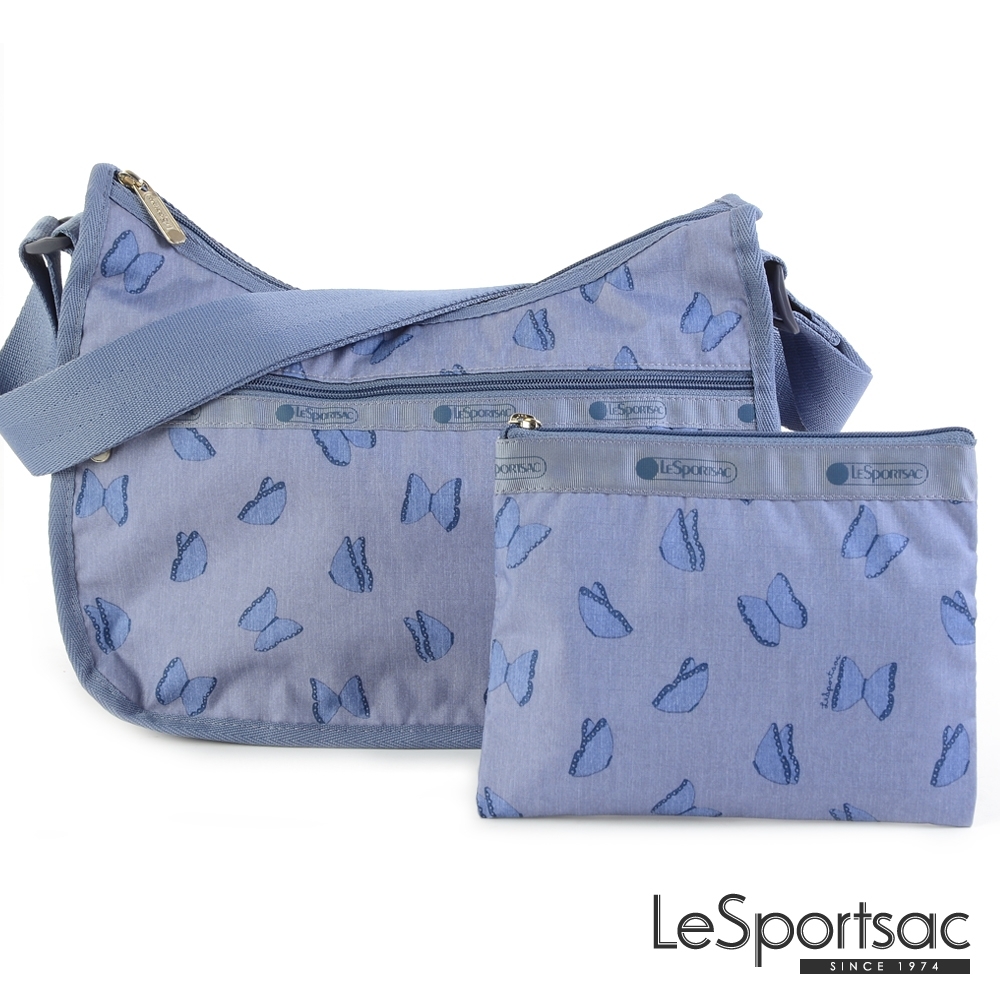 LeSportsac - Standard側背水餃包/流浪包-附化妝包 (翩翩飛舞)