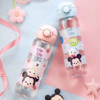 【優貝選】迪士尼tsum tsum 俏皮直飲式大容量兒童便攜水壺(600ML)(平輸品)