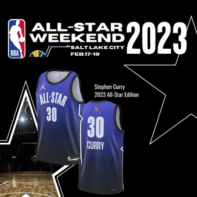 Nike 球衣2023 Stephen Curry All-Star 男款藍黑漸層柯瑞明星賽 