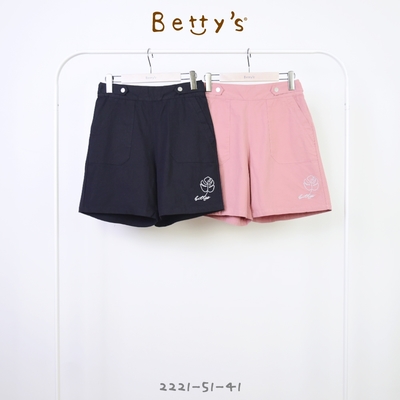 betty’s專櫃款　大口袋後腰鬆緊休閒短褲(黑色)