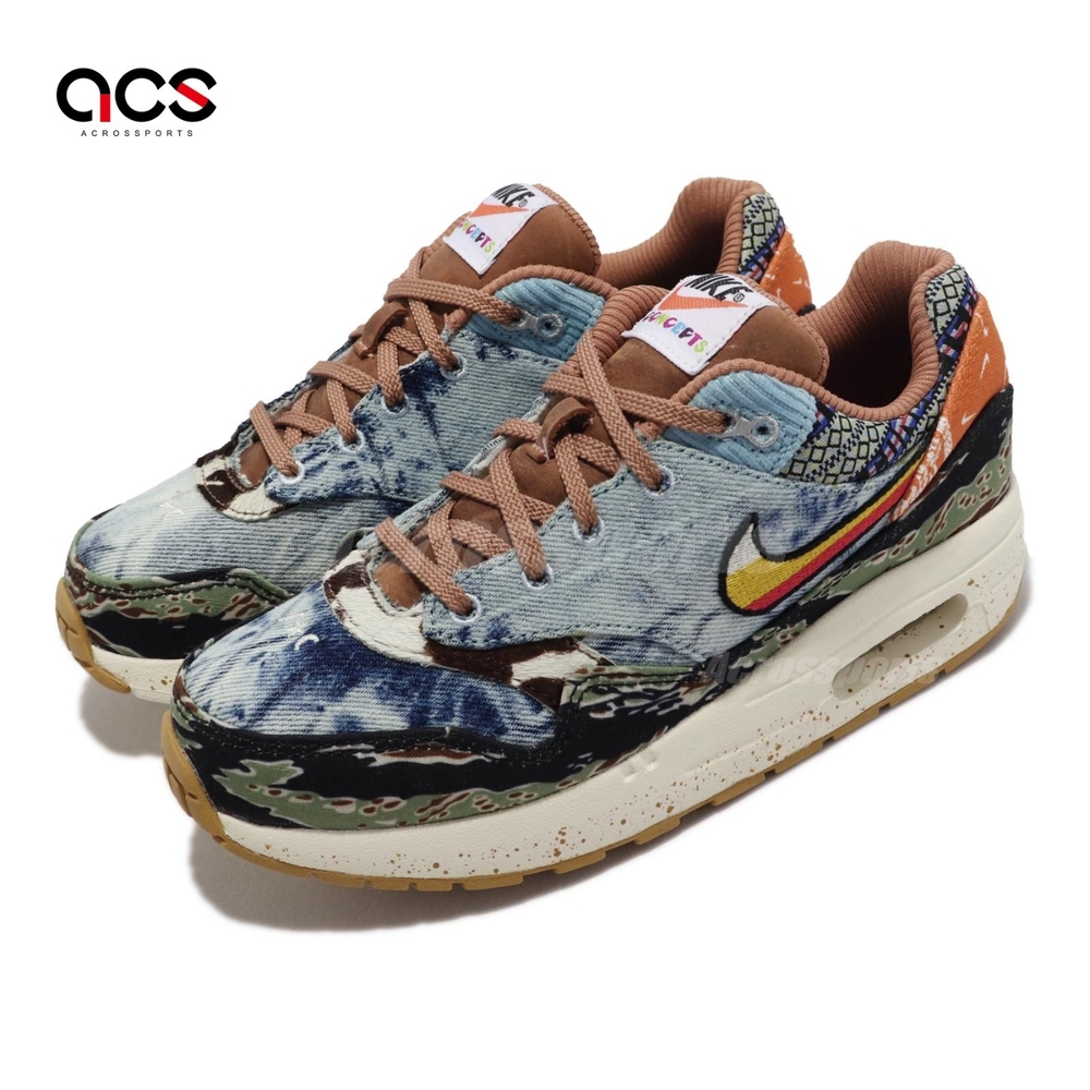 Nike 休閒鞋 Air Max 1 SP PS 中童 迷彩 格紋 虎紋 腰果花 牛仔 聯名 Concepts DR2362-700