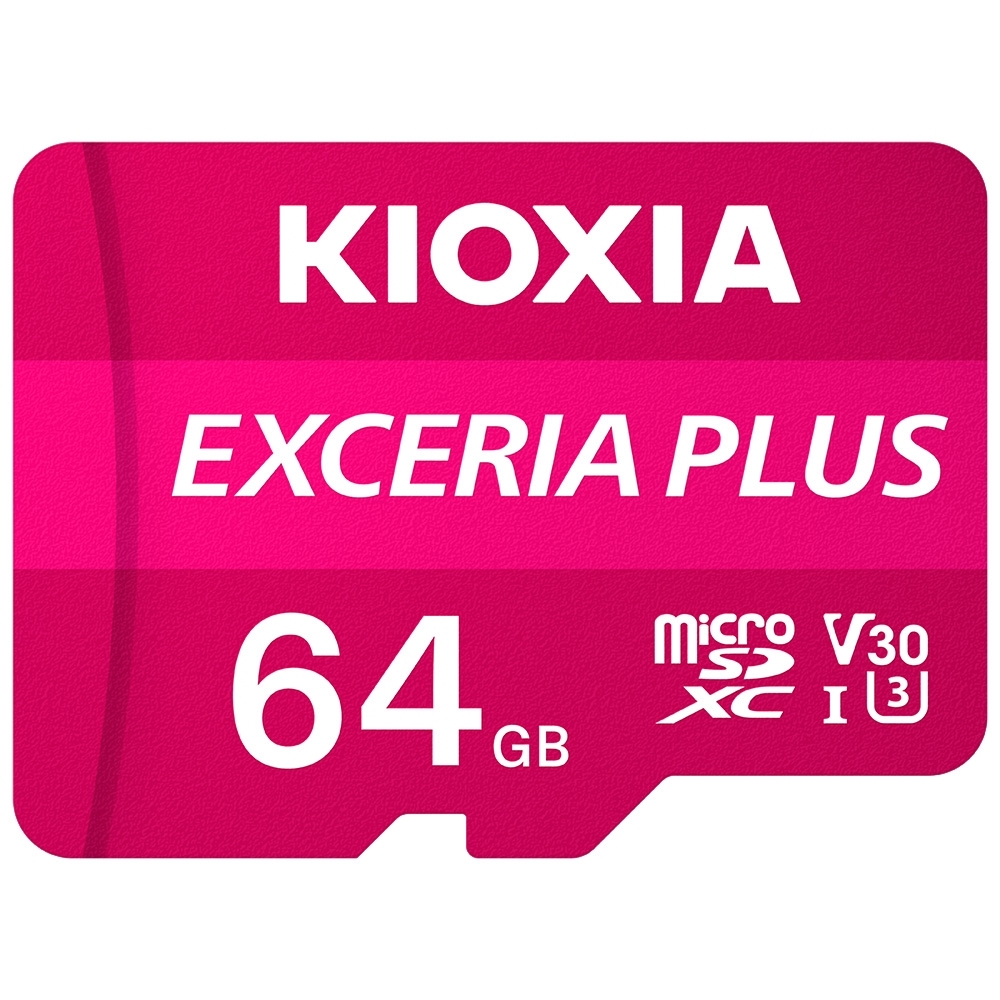 KIOXIA EXCERIA PLUS MicroSDXC UHS-I V30 A1 U3 C10 R100/W65 64GB 記憶卡(附轉卡)