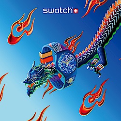 Swatch Gent 原創系列手錶 DRAGON IN WAVES 龍年錶 龍騰四海 (34mm) 男錶 女錶 手錶 瑞士錶 錶