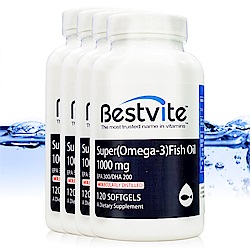 【美國Bestvite】必賜力超級OMEGA-3魚油膠囊4瓶組(120顆/瓶)