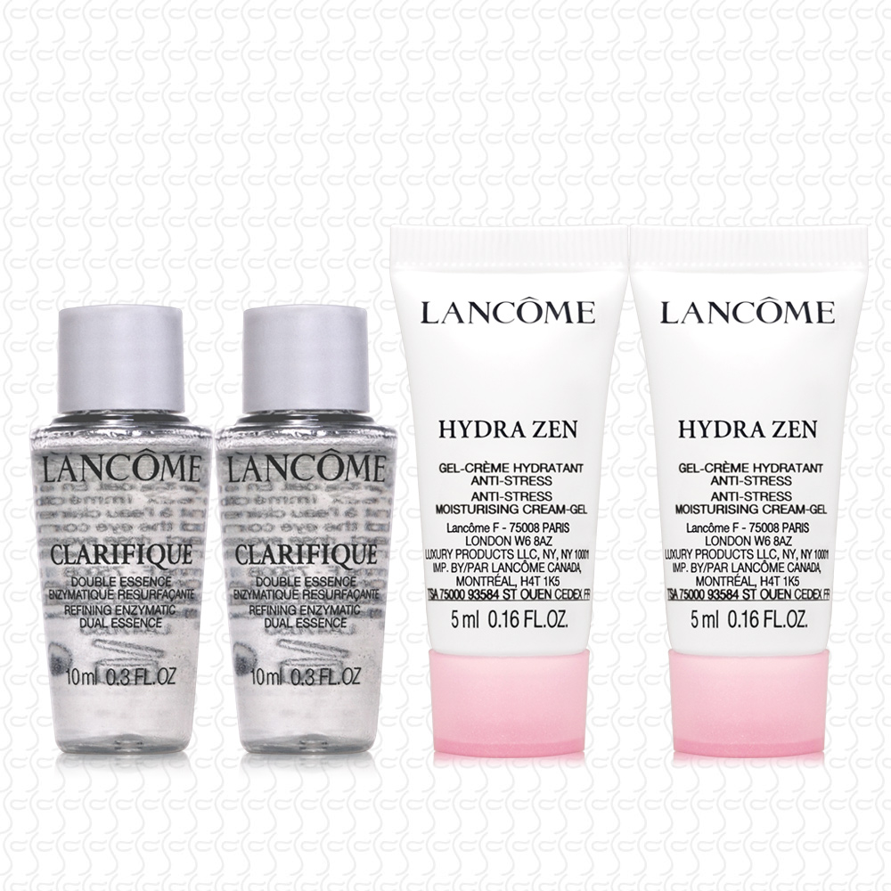 LANCOME蘭蔻 超極光活粹晶露10ml*2+超水妍舒緩保濕水凝霜5ml*2